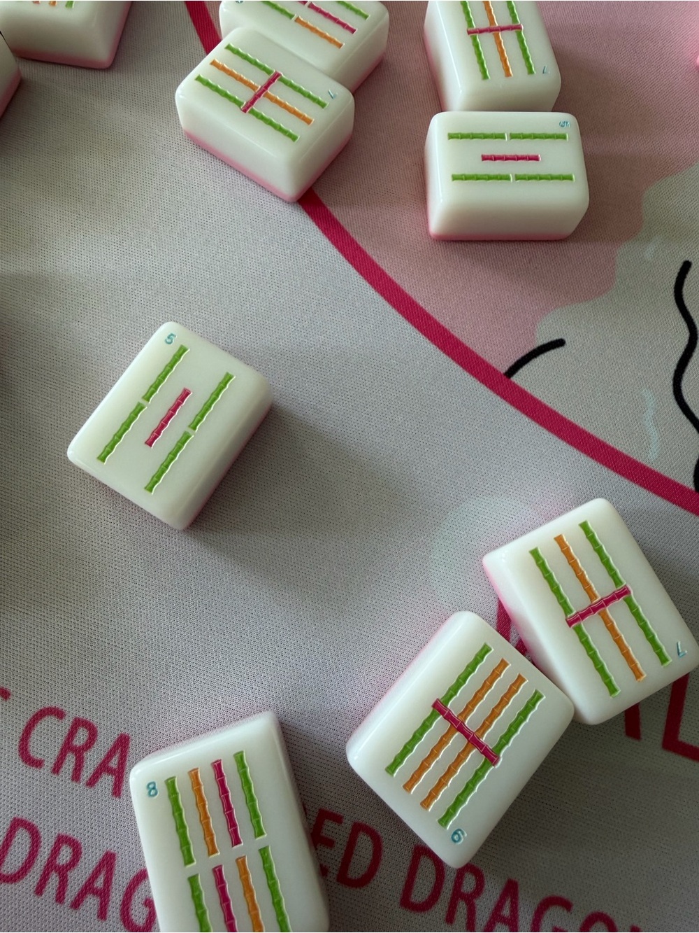 Pink Mahjong Set – Mat, Tiles, Cards, Racks - Picture 11 of 16